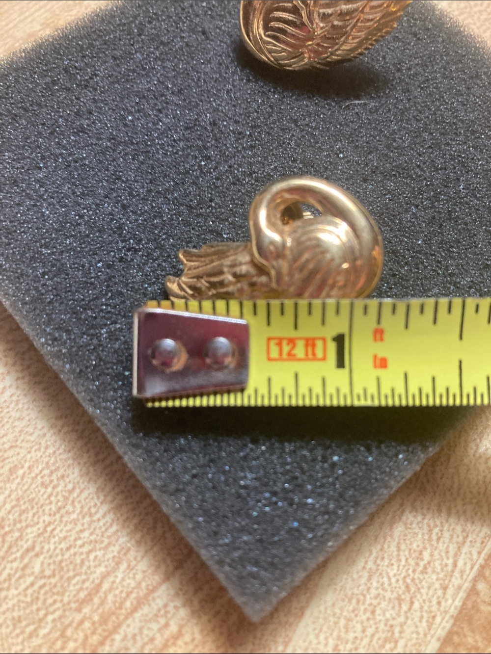 Gold Swan Wing Clip-On Earrings - Unbranded - Picture 6 of 6